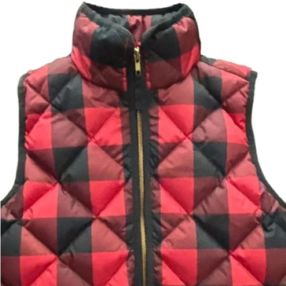 J CREW EUC WOMENS RED BLACK VEST JACKET FALL WINTER TOP TOPS COAT CASUAL SIZE XS - Picture 3 of 6